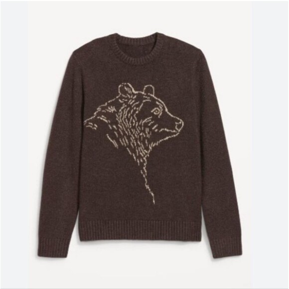 NWT Old Navy So-Soft Crew-Neck Sweater brown bear - Picture 1 of 2